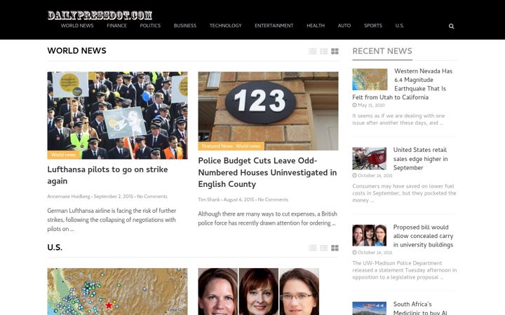 Screenshot of dailypressdot.com