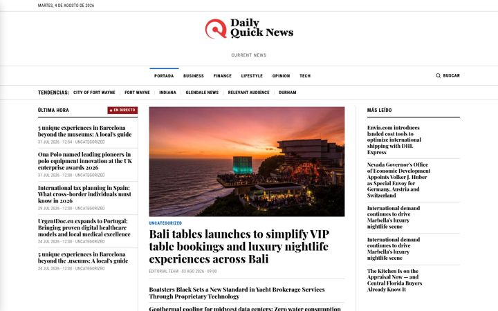 Screenshot of dailyquicknews.com