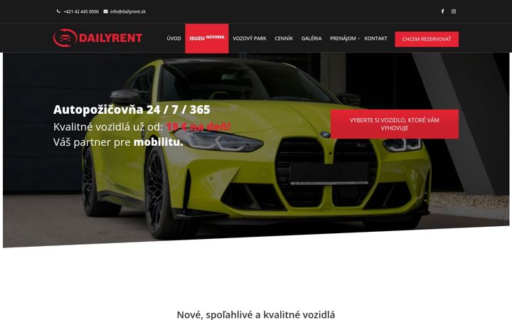 Snimka zaslona za dailyrent.sk