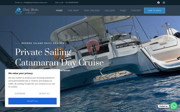 Screenshot of dailyrhodescruises.com