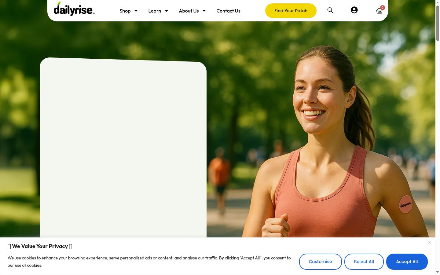 Capture d'écran de la bannière de consentement affichée avant toute interaction