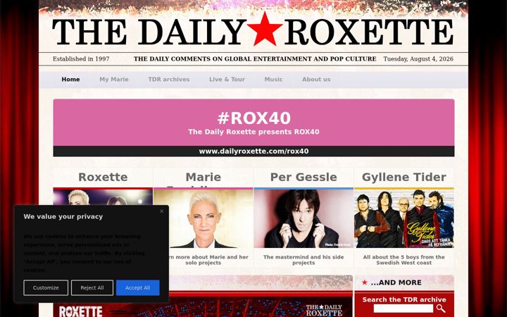 Screenshot of dailyroxette.com