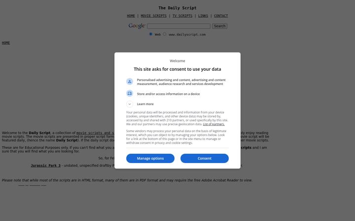 Zrzut ekranu dailyscript.com