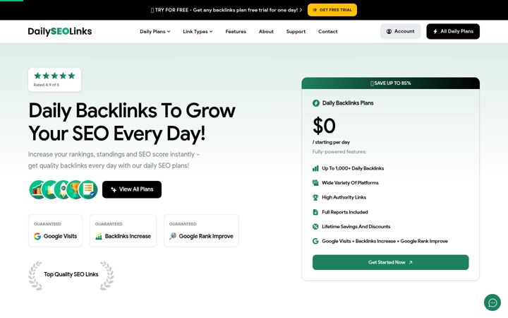 Screenshot of dailyseolinks.com