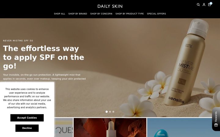 Screenshot of dailyskin.co.uk