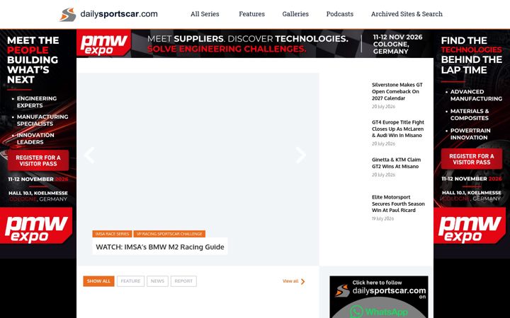 Screenshot of dailysportscar.com