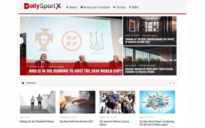 Screenshot of dailysportx.com