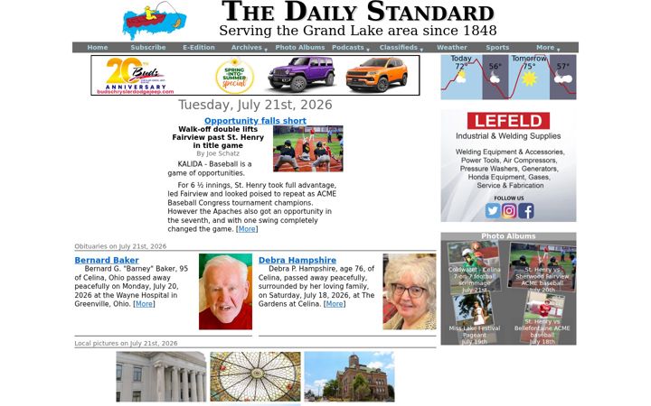 Screenshot of dailystandard.com