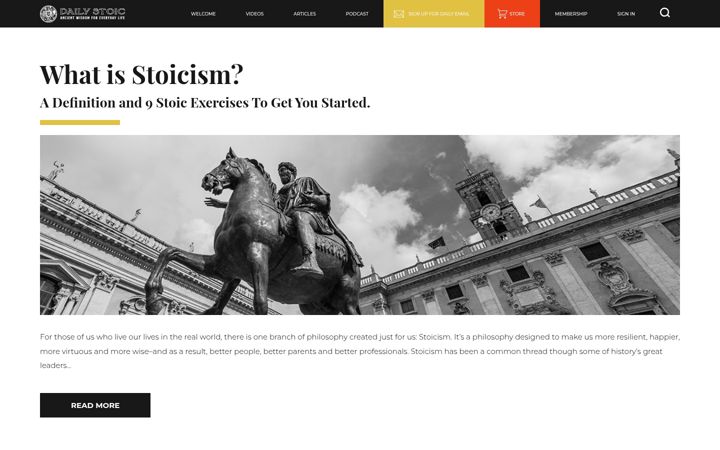 Screenshot of dailystoic.com