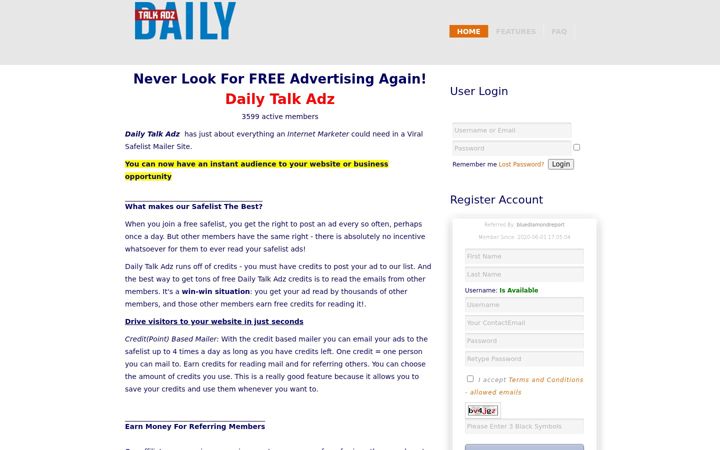 Screenshot of dailytalkadz.com