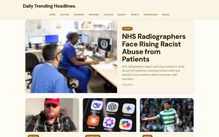 Screenshot of dailytrendingheadlines.com