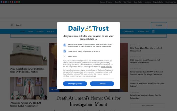 Skjámynd af dailytrust.com