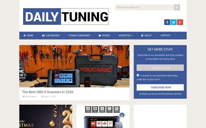 Screenshot of dailytuning.com