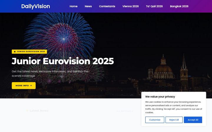 Posnetek zaslona dailyvision.co.uk