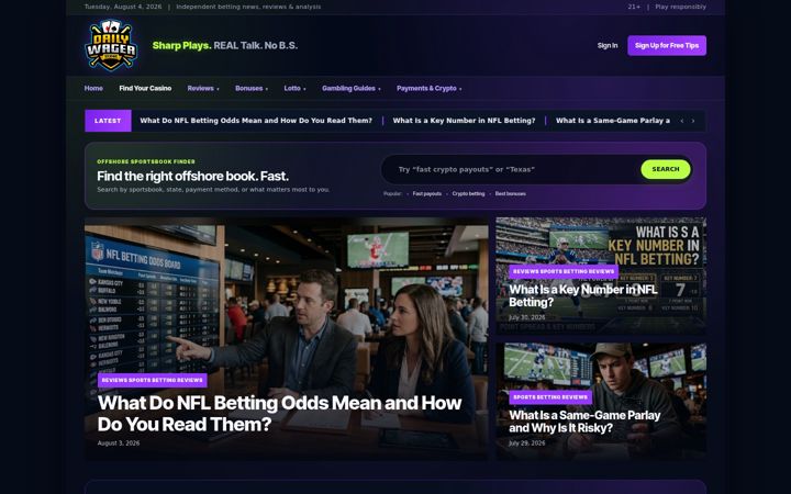 Screenshot of dailywagerzone.com
