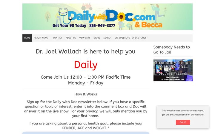 Screenshot of dailywithdoc.com