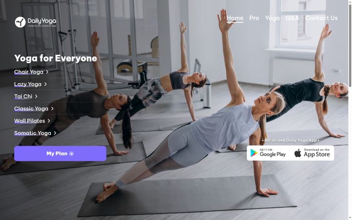 Screenshot of dailyyoga.com