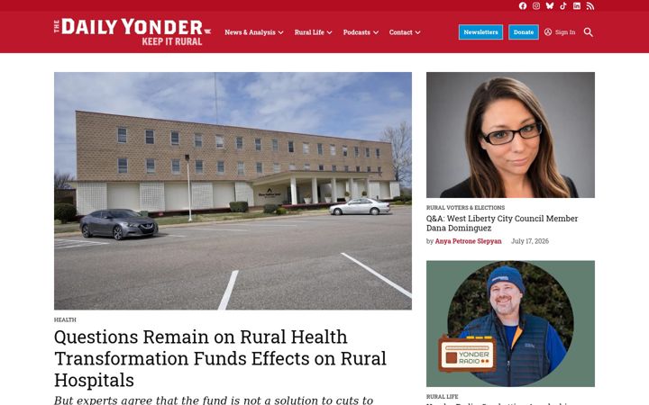 Screenshot of dailyyonder.com