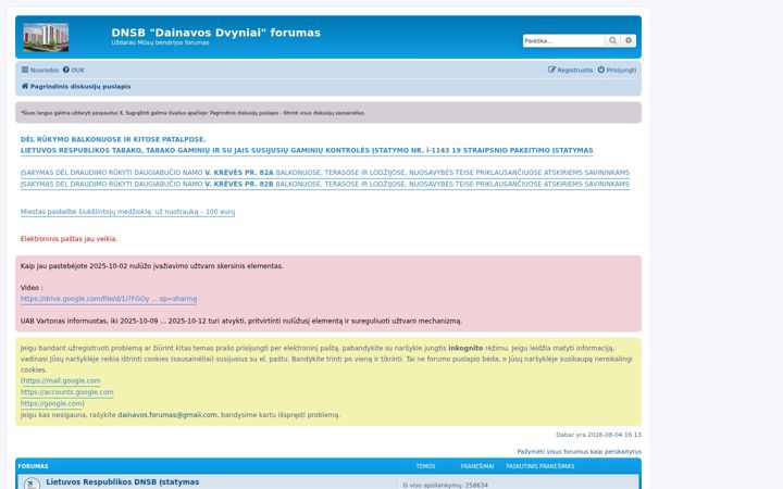 Screenshot di dainavosdvyniai.lt