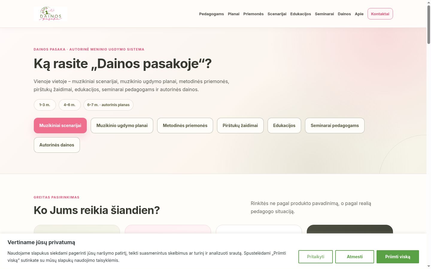 Snímek obrazovky baneru souhlasu zobrazeného před jakoukoli interakcí