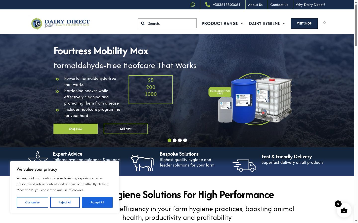 Screenshot of the consent banner shown before any interaction