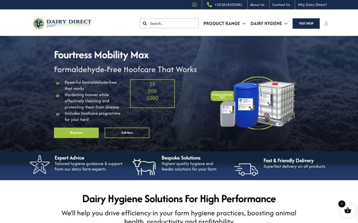 Screenshot van dairydirect.ie