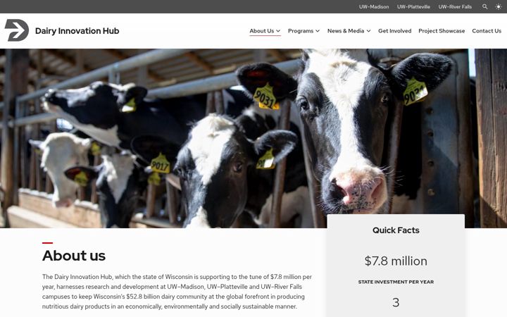 Skjermbilde av dairyinnovationhub.wisc.edu