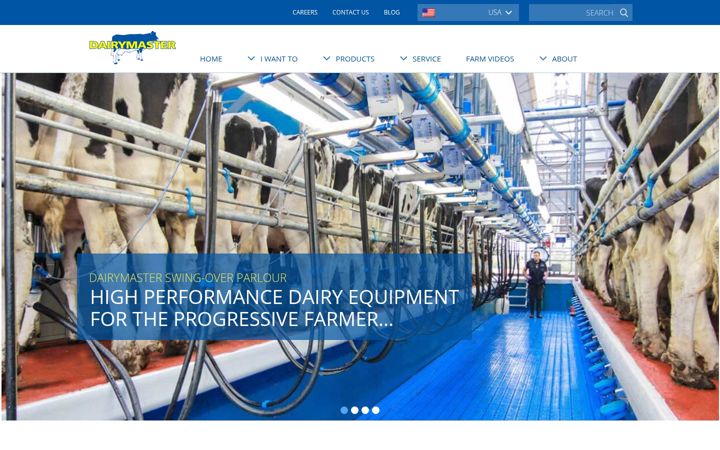 Screenshot of dairymaster.com
