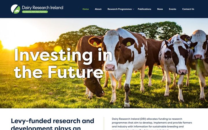 Screenshot van dairyresearchireland.ie