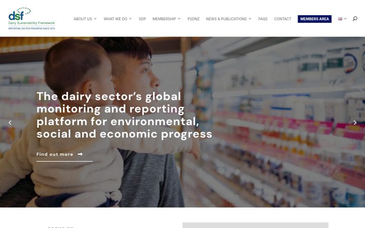 Screenshot of dairysustainabilityframework.org
