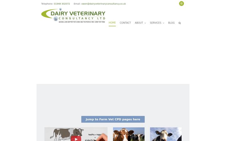 Posnetek zaslona dairyveterinaryconsultancy.co.uk