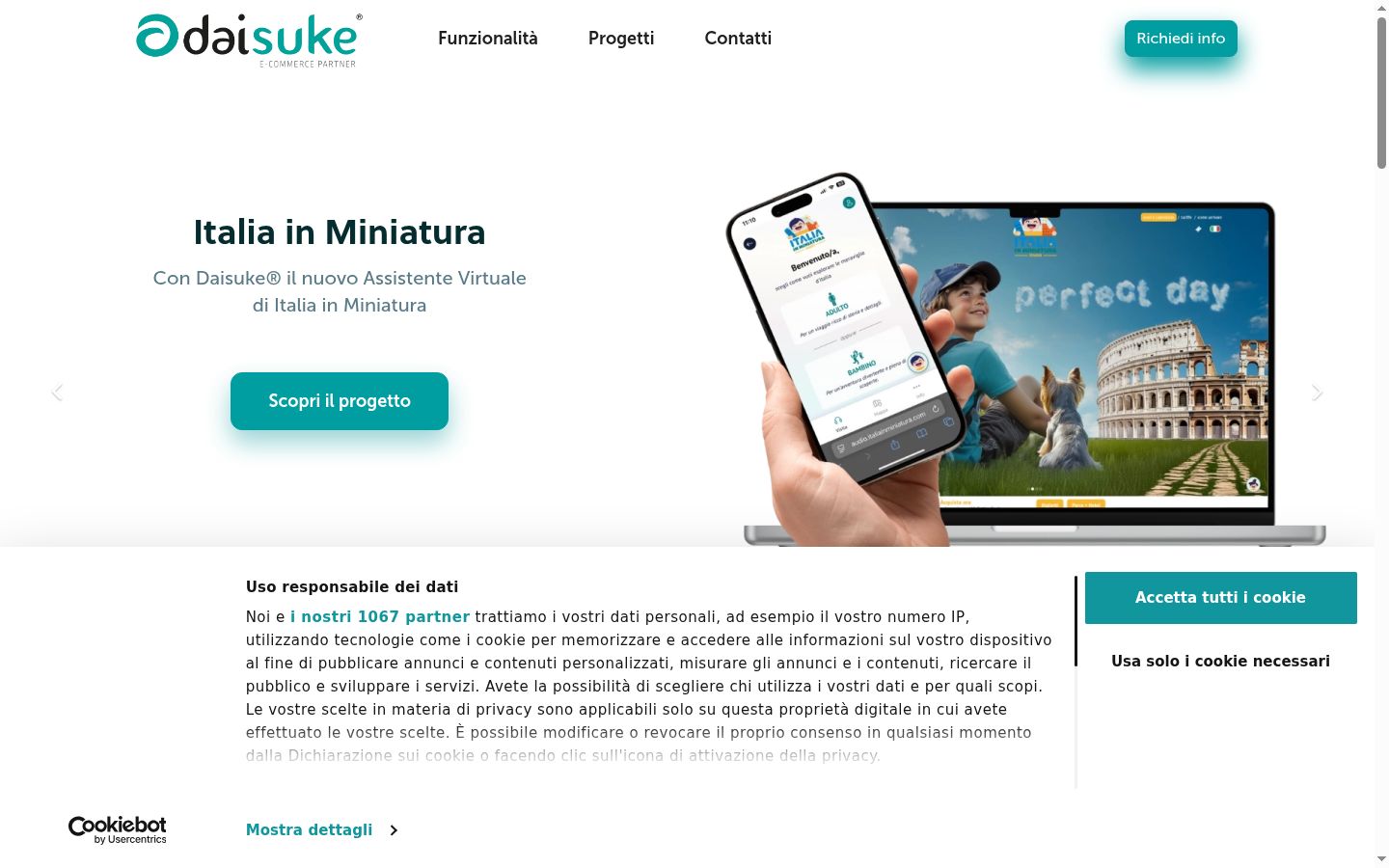Capture d'écran de la bannière de consentement affichée avant toute interaction