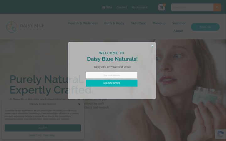 Screenshot of daisybluenaturals.com