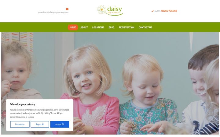 Screenshot of daisydaynursery.com