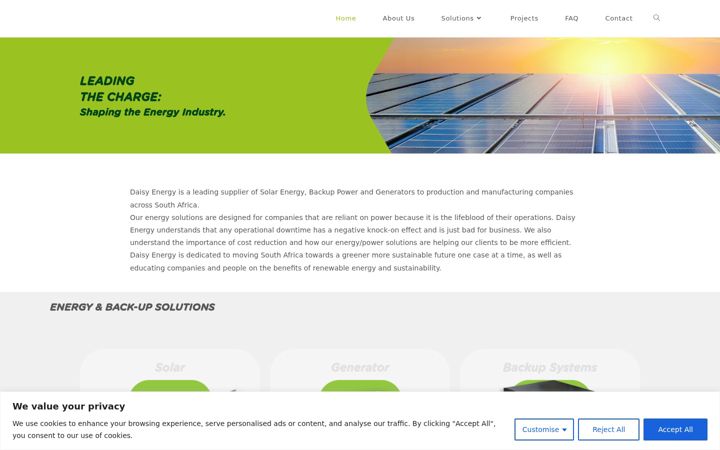 Екранна снимка на daisyenergy.co.za
