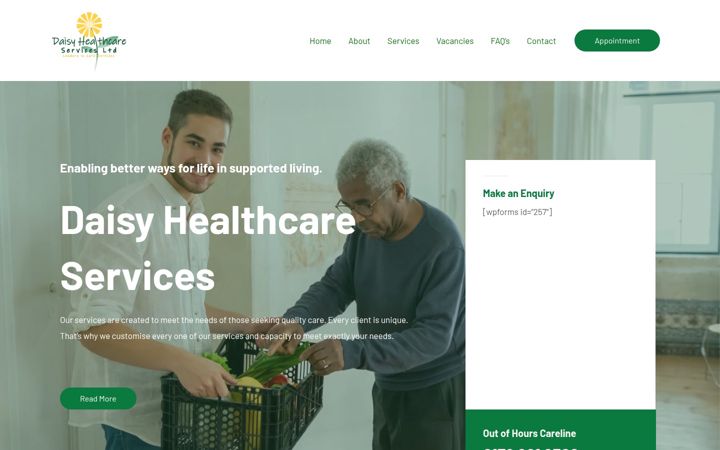 Captura de ecrã de daisyhealth-care.co.uk