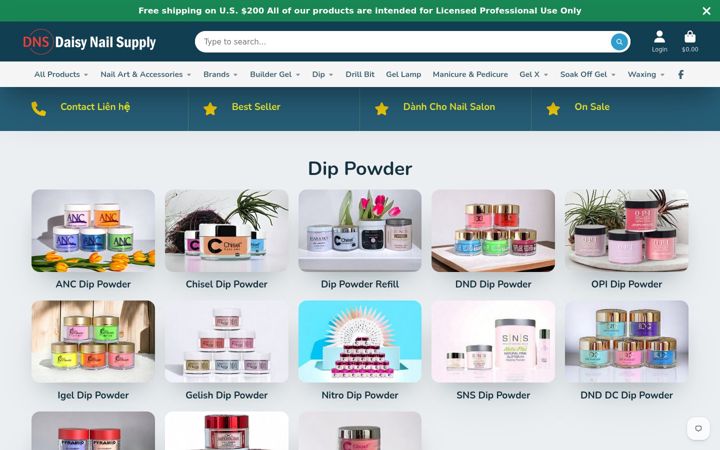 Screenshot of daisynailsupply.com