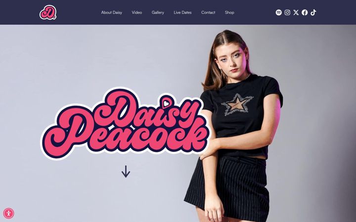 Screenshot of daisypeacock.com
