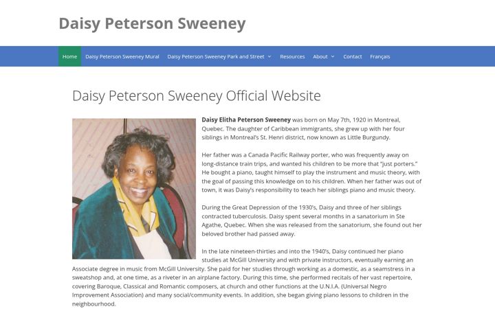 Screenshot stránky daisypetersonsweeney.ca