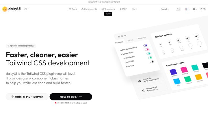 Screenshot of daisyui.com