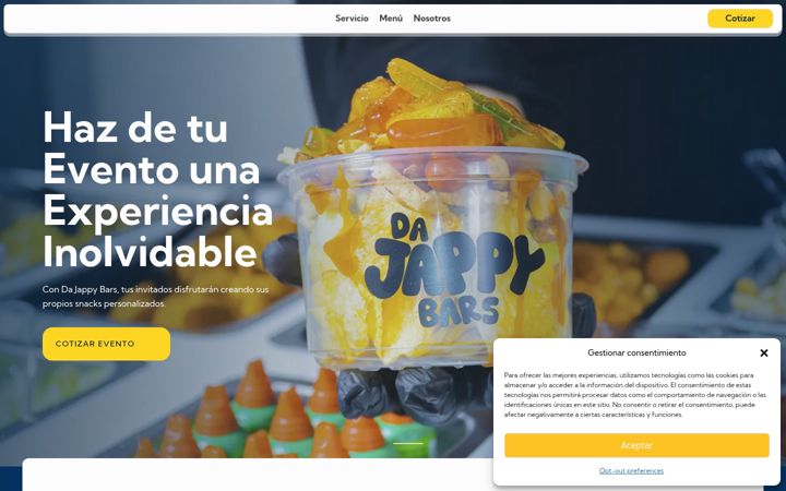 Screenshot of dajappybars.com