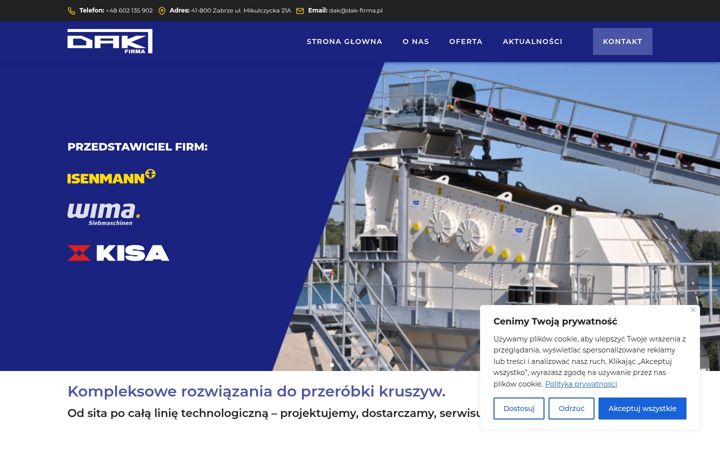 Ekraanipilt saidist dak-firma.pl