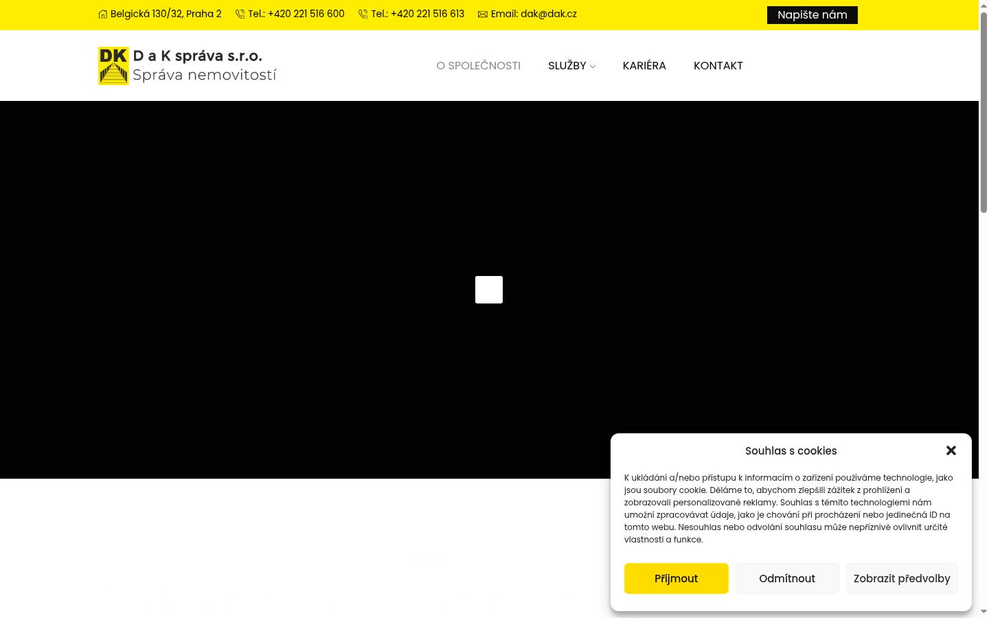 Screenshot del banner di consenso mostrato prima di qualsiasi interazione