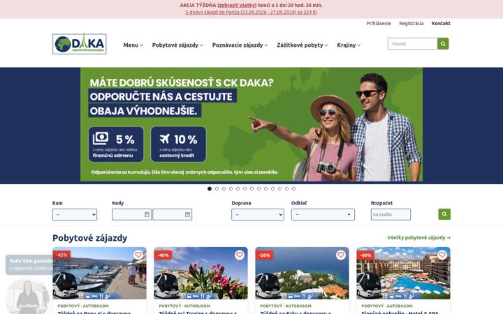 Snimka zaslona za daka.sk