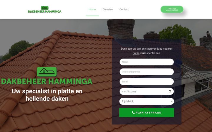 Skjermbilde av dakbeheerhamminga.nl