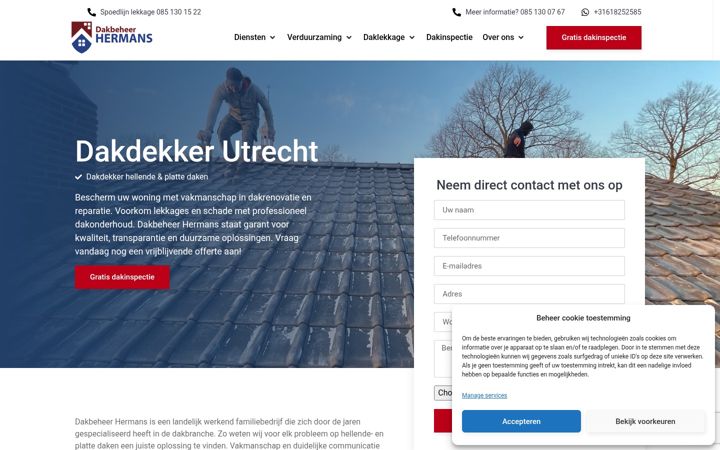 Skjermbilde av dakbeheerhermans.nl
