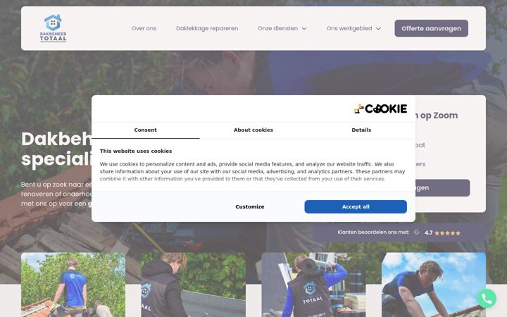 Skjermbilde av dakbeheertotaal.nl