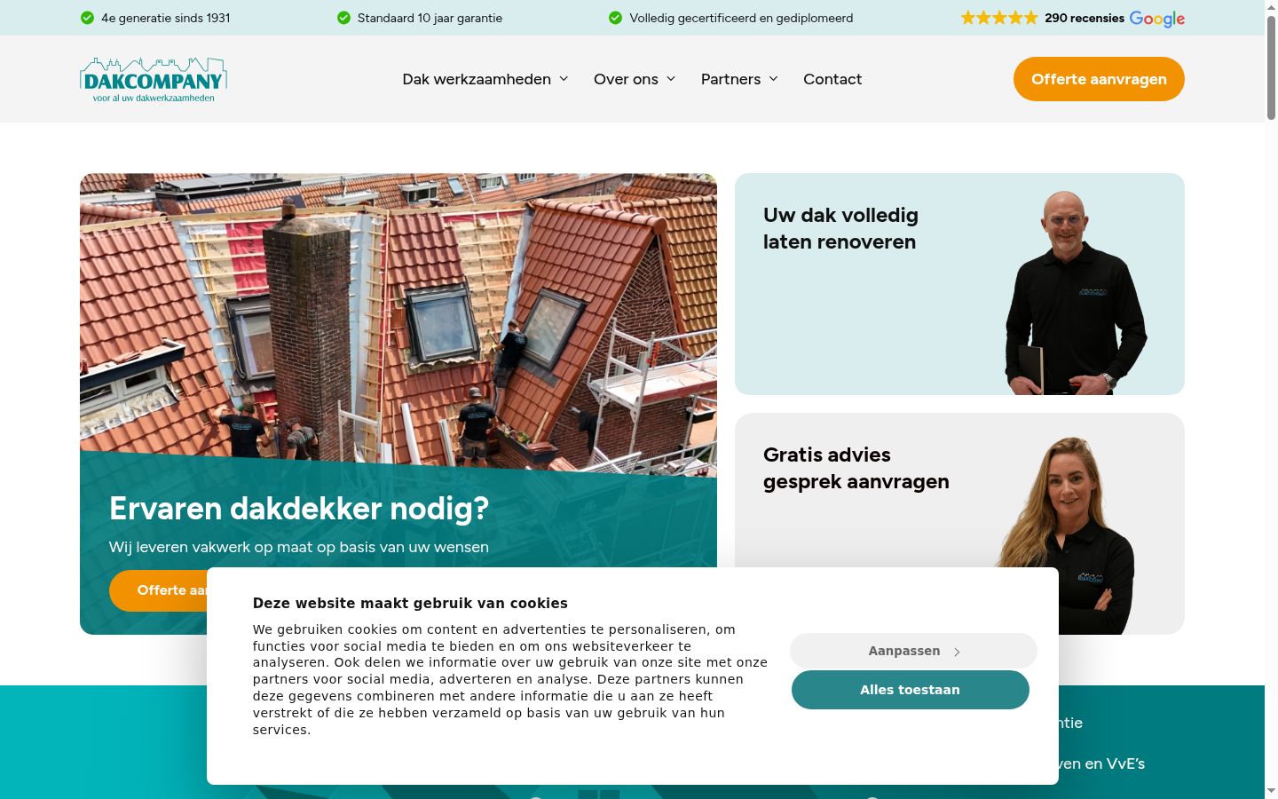 Skjermbilde av samtykkebanneret slik det vises før noen interaksjon