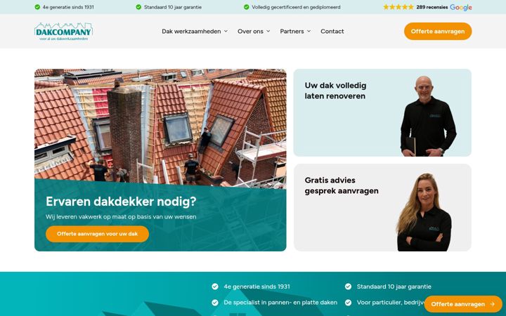 Skjermbilde av dakcompany.nl