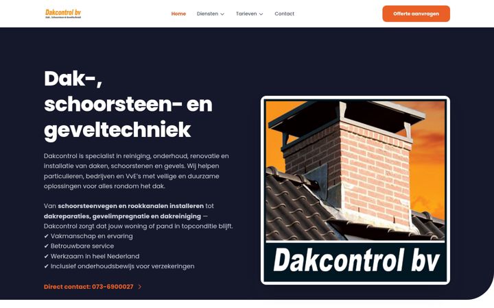 Skjermbilde av dakcontrol.nl